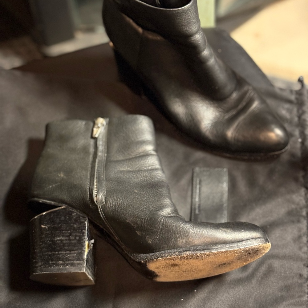 Alexander Wang Black Leather Ankle Boots, size 41